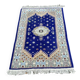 Tapis marocain artisanal fait main bleu certifié authentique 150x88cm