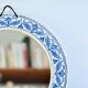 Miroir rond artisanal en céramique peint à la main