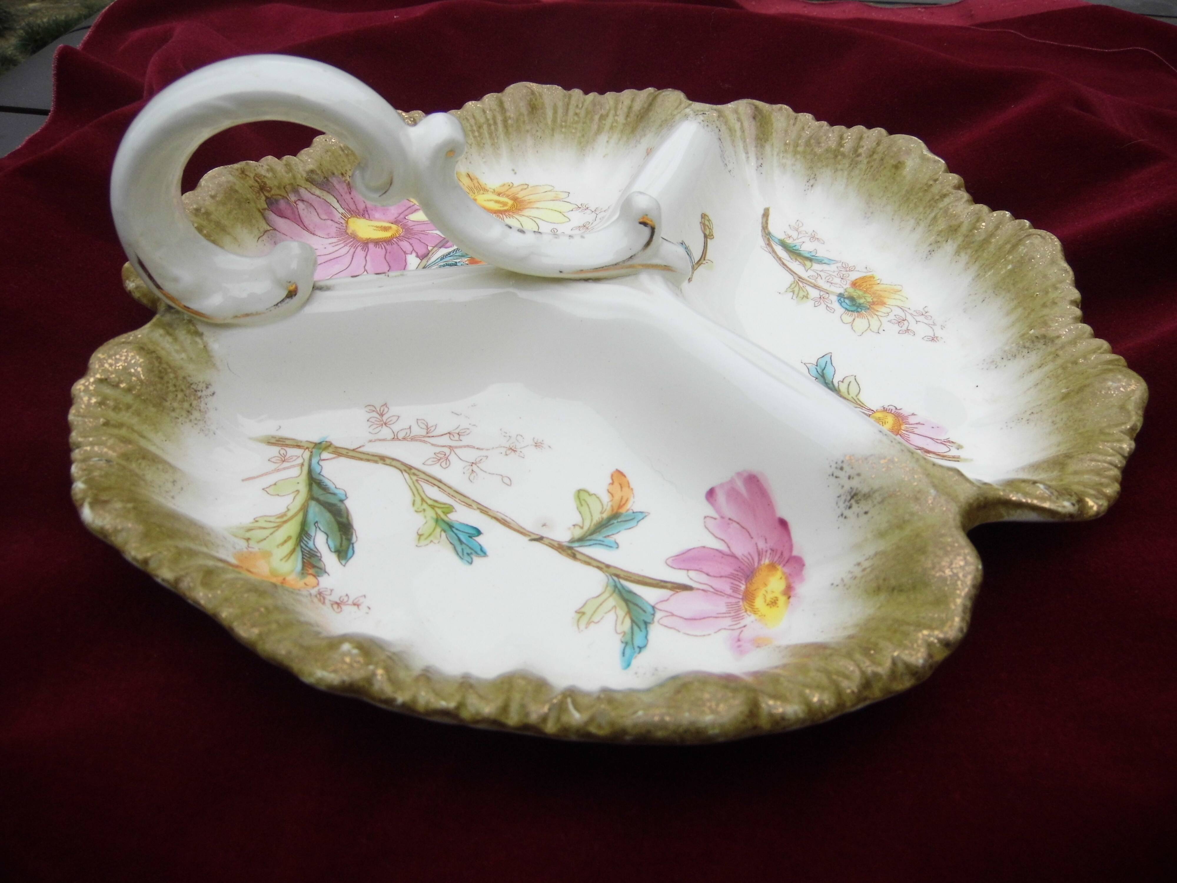 Dish with porcelain compartments, "beggar", art nouveau