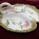 Plat à compartiments en porcelaine , "mendiant", art nouveau