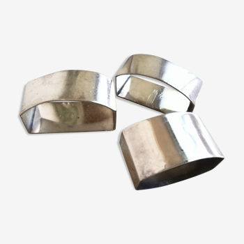 Modernist silver towel rings set