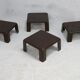Suite de 4 tables basses gigognes "Gatti", Mario Bellini éditée par C&B Italia, circa 1970.