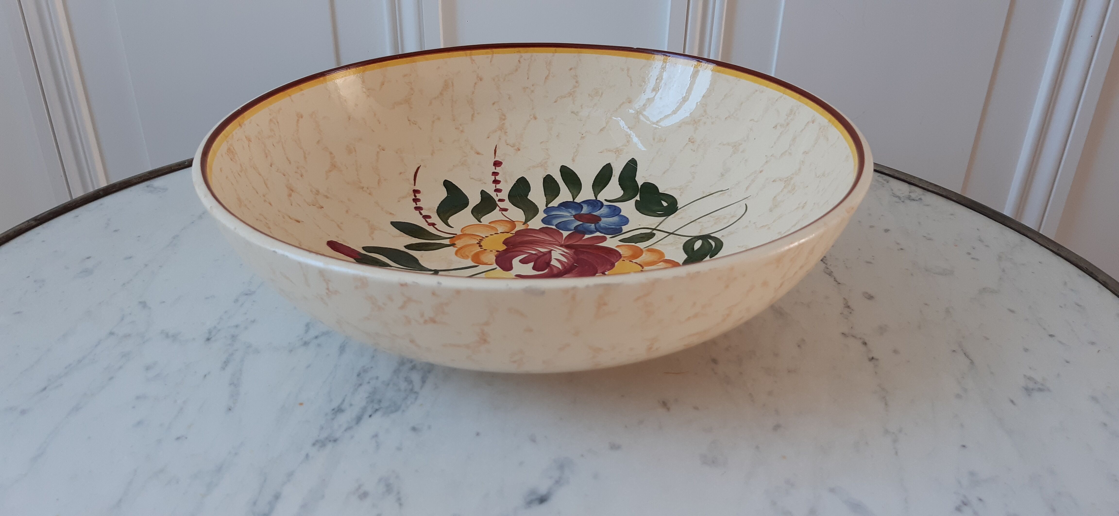 Salad bowl longchamp hand painted years 30-40