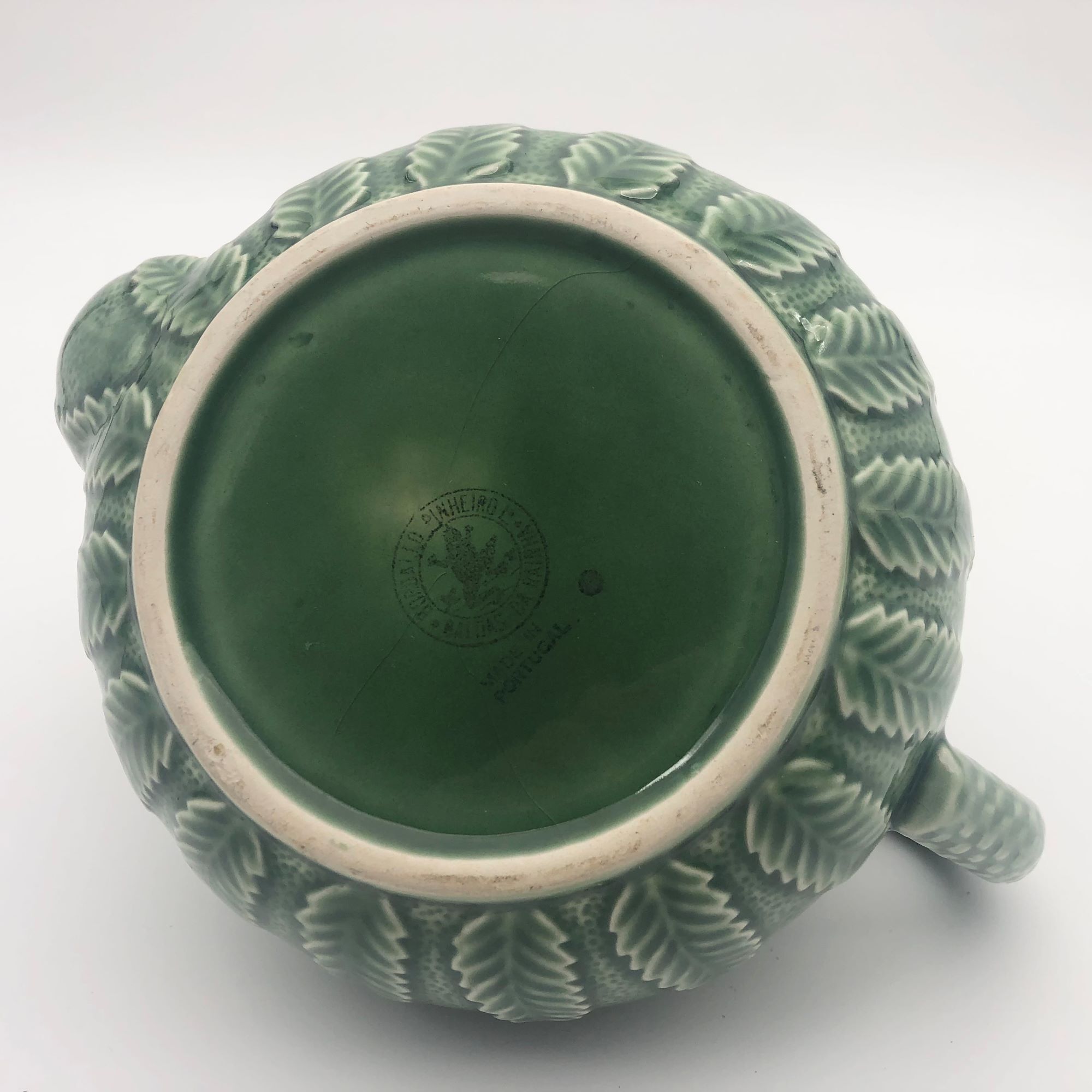 Vintage ceramic teapot Bordallo Pinheiro