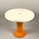 Space Age Stools and Table Set – Orange & White Plastic, Vintage Italian St