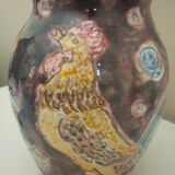 Vase pichet coq, céramique émaillée signée Jeanne Azambourg, Le Clos De Joye, années 60
