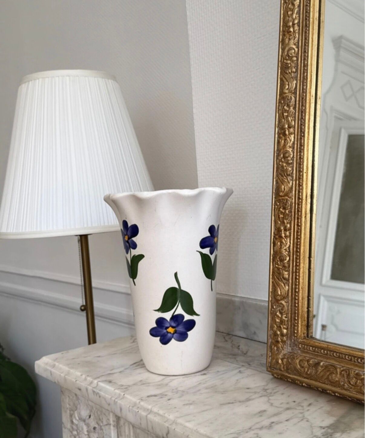 Vase Poët-Laval décor anémones et col tulipe - années 60-70