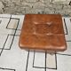 Ottoman chest pouf 1960 leather on vintage casters