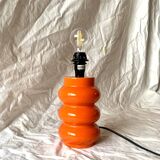 Orange glazed ceramic lamp base - 1970s