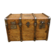 Former large wooden and iron trunk