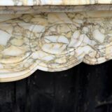 Louis XV style fireplace in purple breccia marble, circa 1880