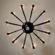 Venetian chandelier in Murano glass in black and colourless, 12 light arms, circa 1990.