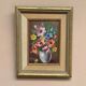 Oil on Canvas Laid on Panel “ Vase” by Sascher, Vintage & Framed 22×27cm