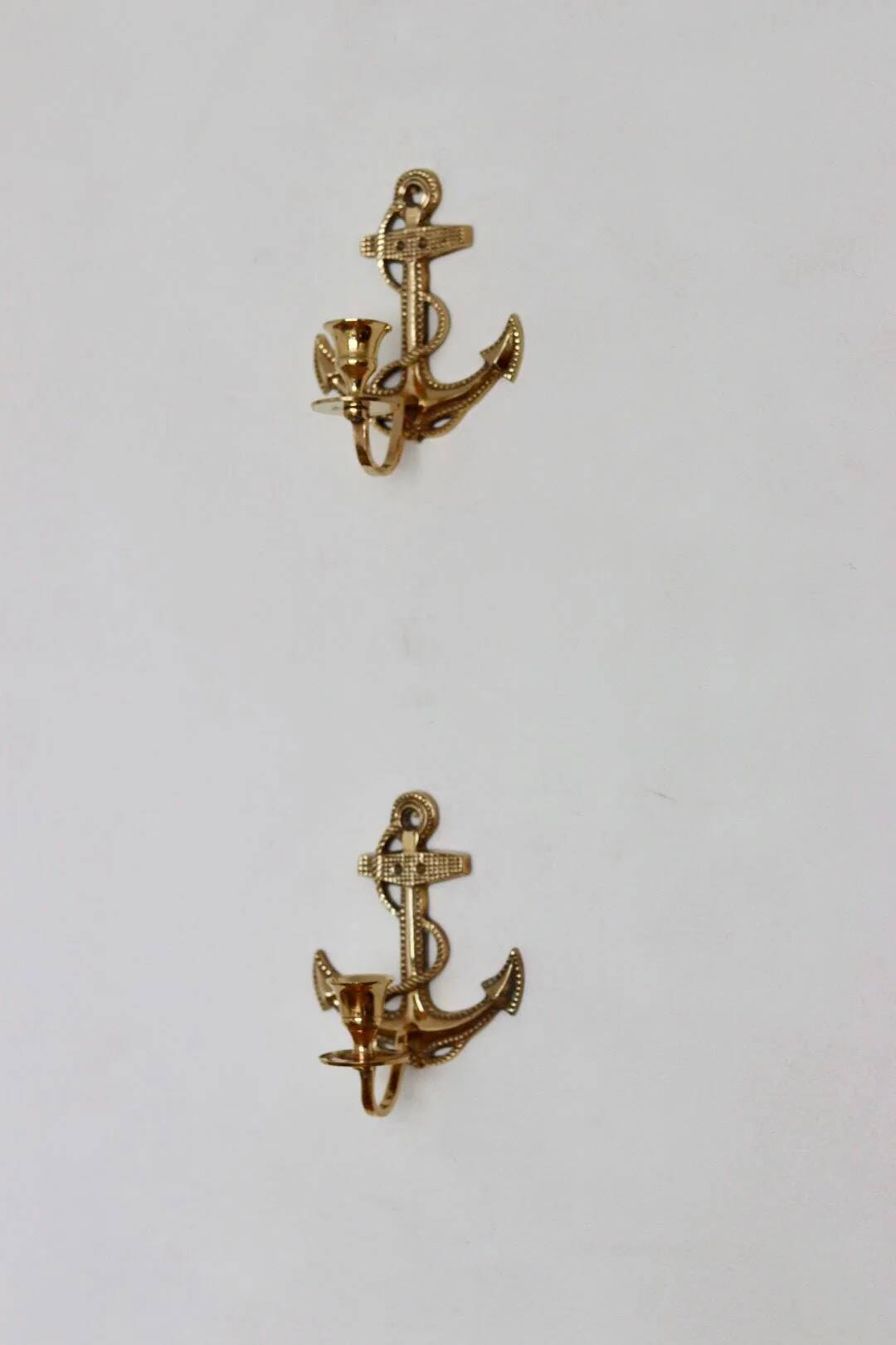 Pair of vintage Swedish brass wall lights