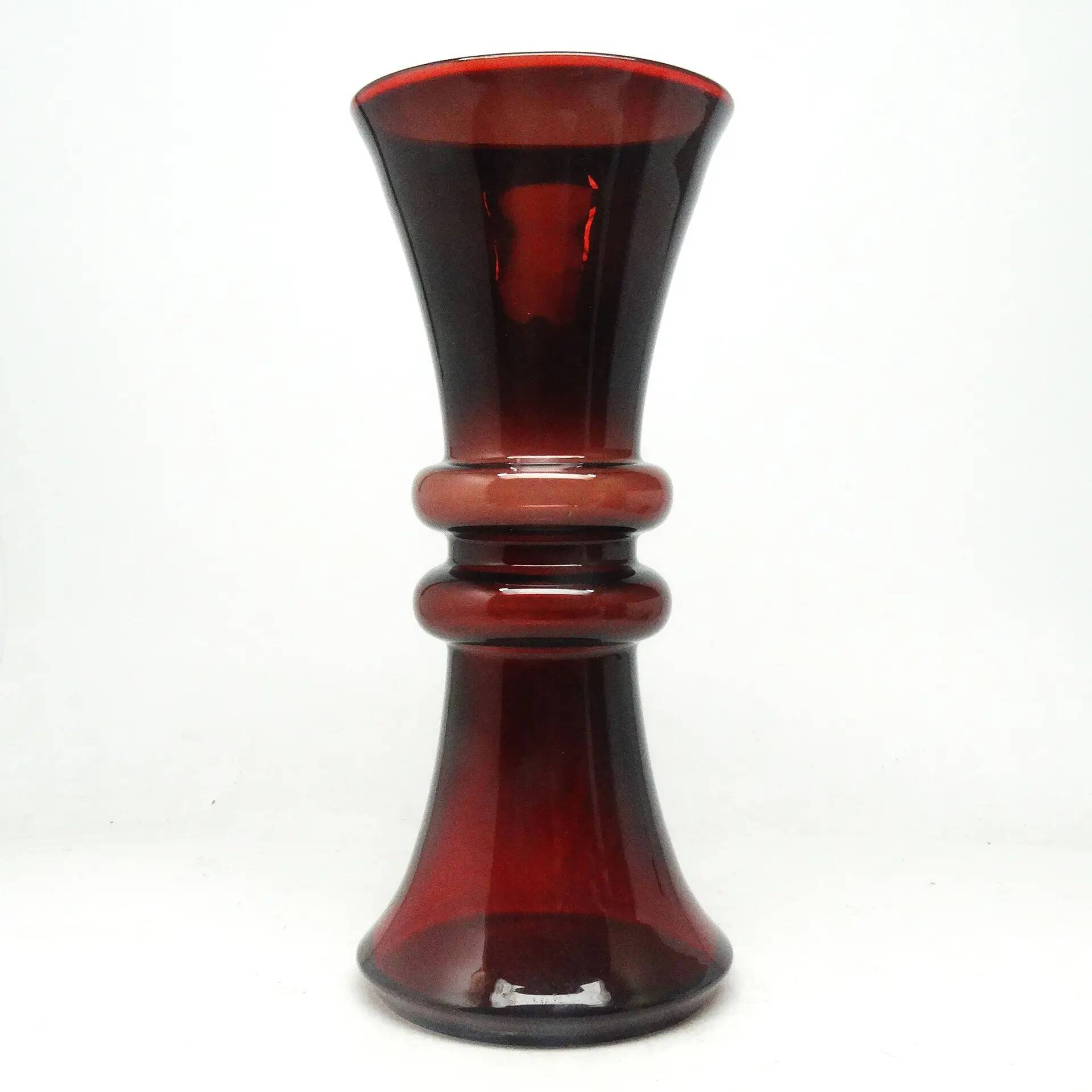 Modernism vase, glass, designed by K. Krawczyk, Poland, 1970s