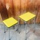 Set of 2 yellow Formica stools