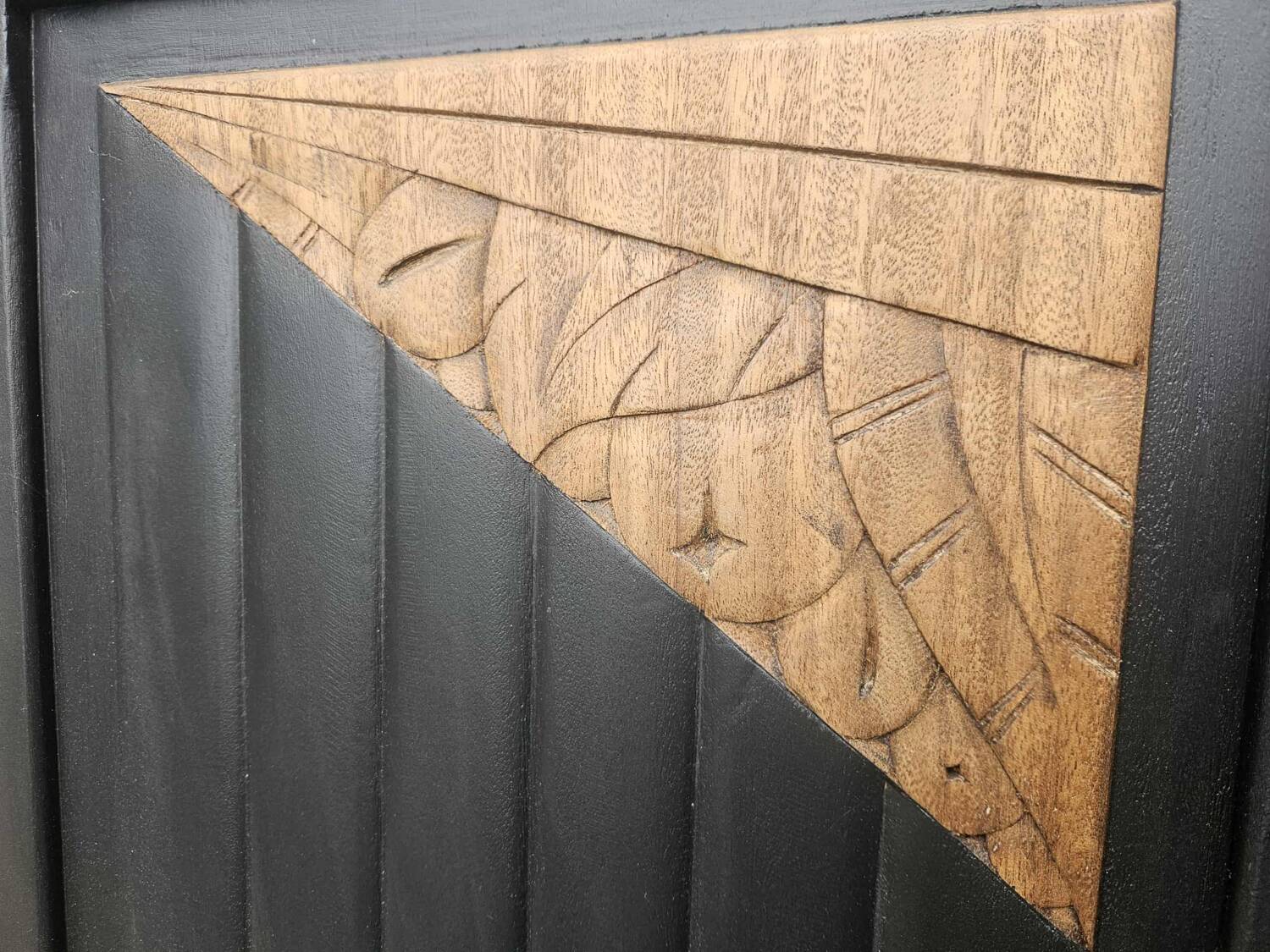 Black and wood art deco sideboard