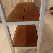 Console industrielle fer et bois exotique