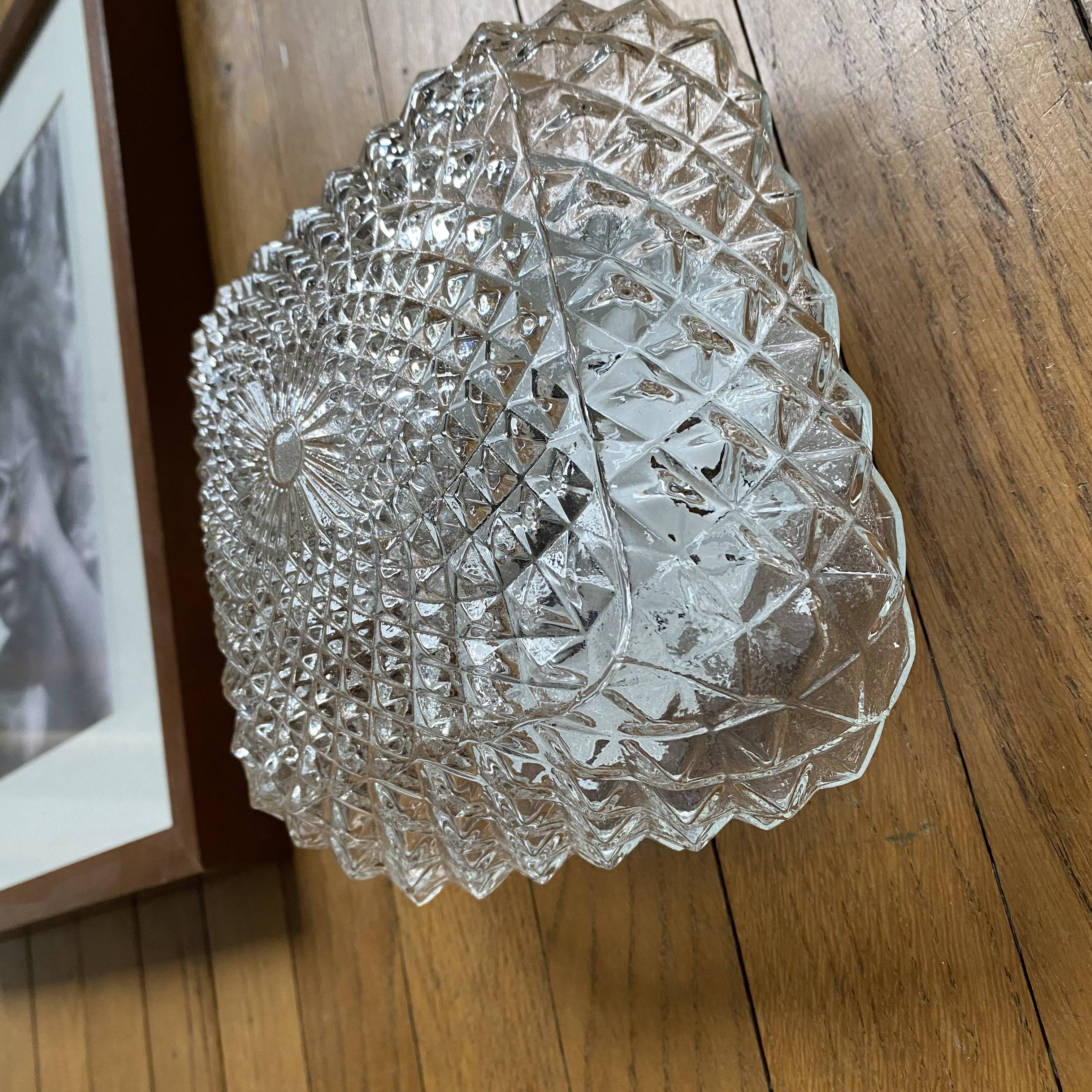 Small antique square vintage wall/ceiling light, 18 cm