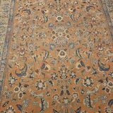Large wool and silk oriental carpet