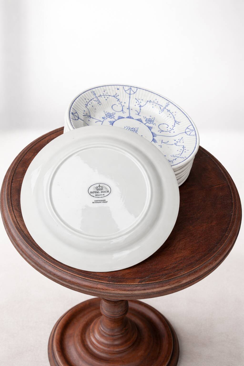 Set of 11 Royal Boch plates – Copenhagen blue decor – Belgian earthenware – Ø