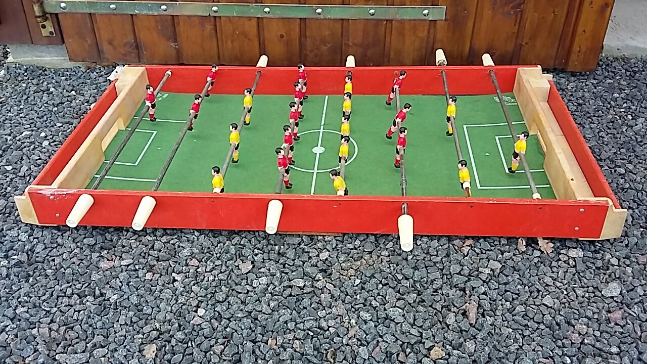 Old foosball table wooden