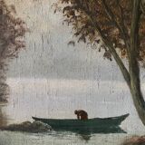 Fishing day, oil on canvas signed A. Parizy