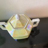 Sucrier art deco vintage jaune irisé