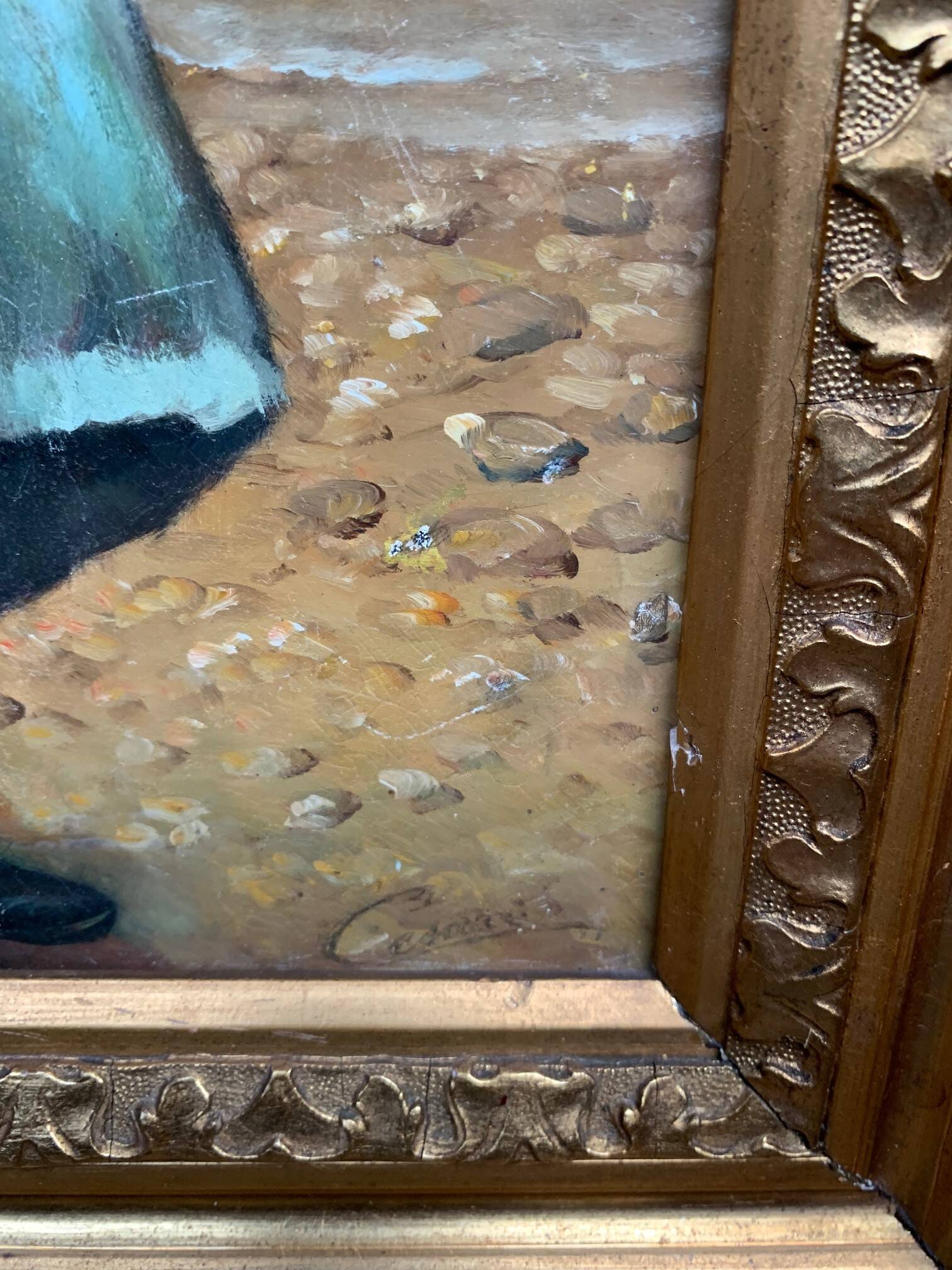 Tableau "Fille au bord de la mer".