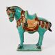 Vintage turquoise glazed ceramic horse