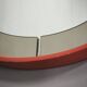 1970s Italian Space Age Red Lacquer and Smoked Glass Round Mirror