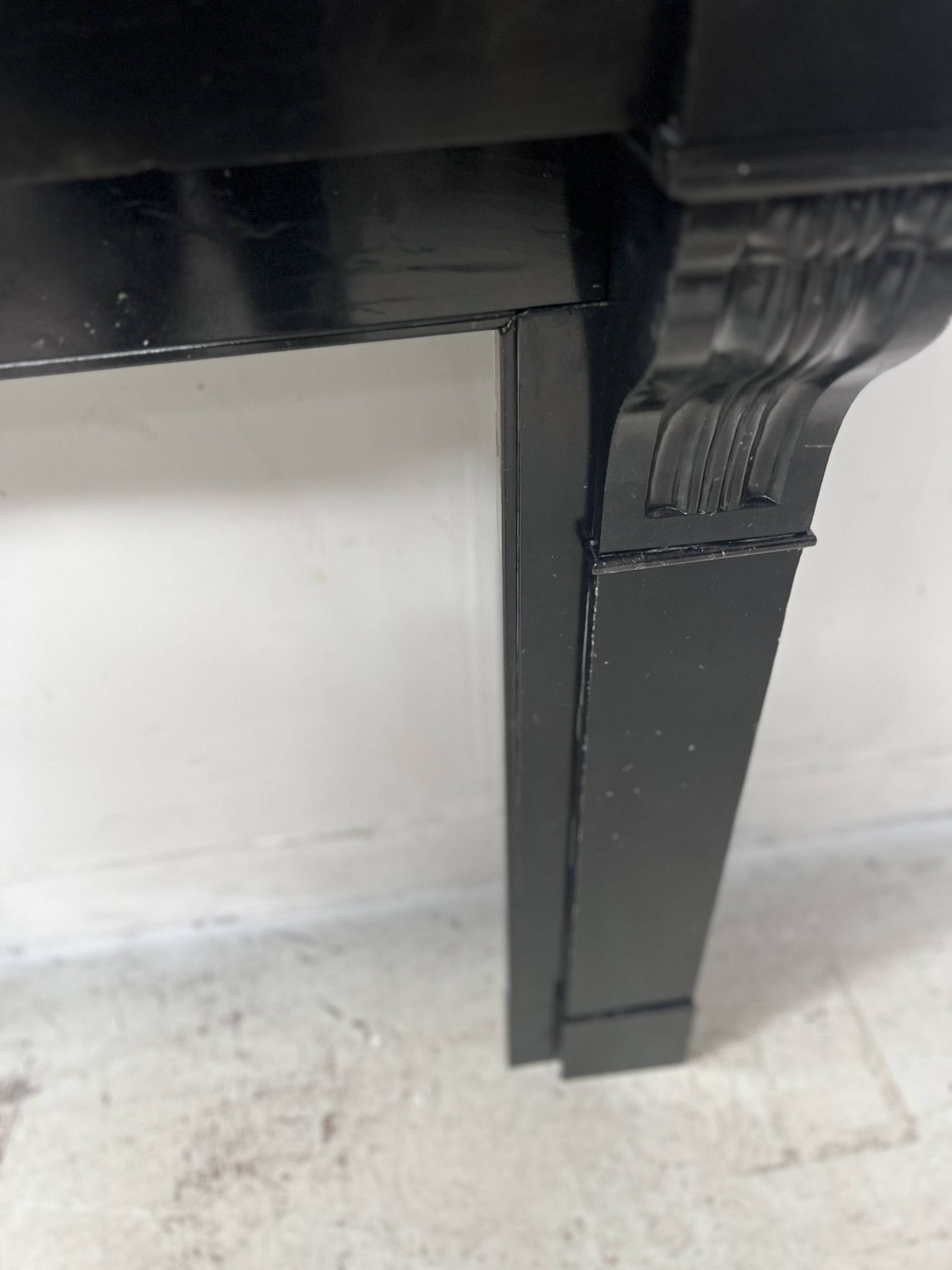 Napoleon III period fireplace with a black marble corbel. 19th century.