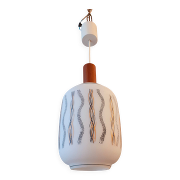 Opaline ceiling light from the 1960s.