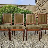 Set of 4 mahogany and velvet chairs