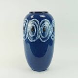 scheurich floor VASE blue with white swirl pattern fat lava model no.546-41