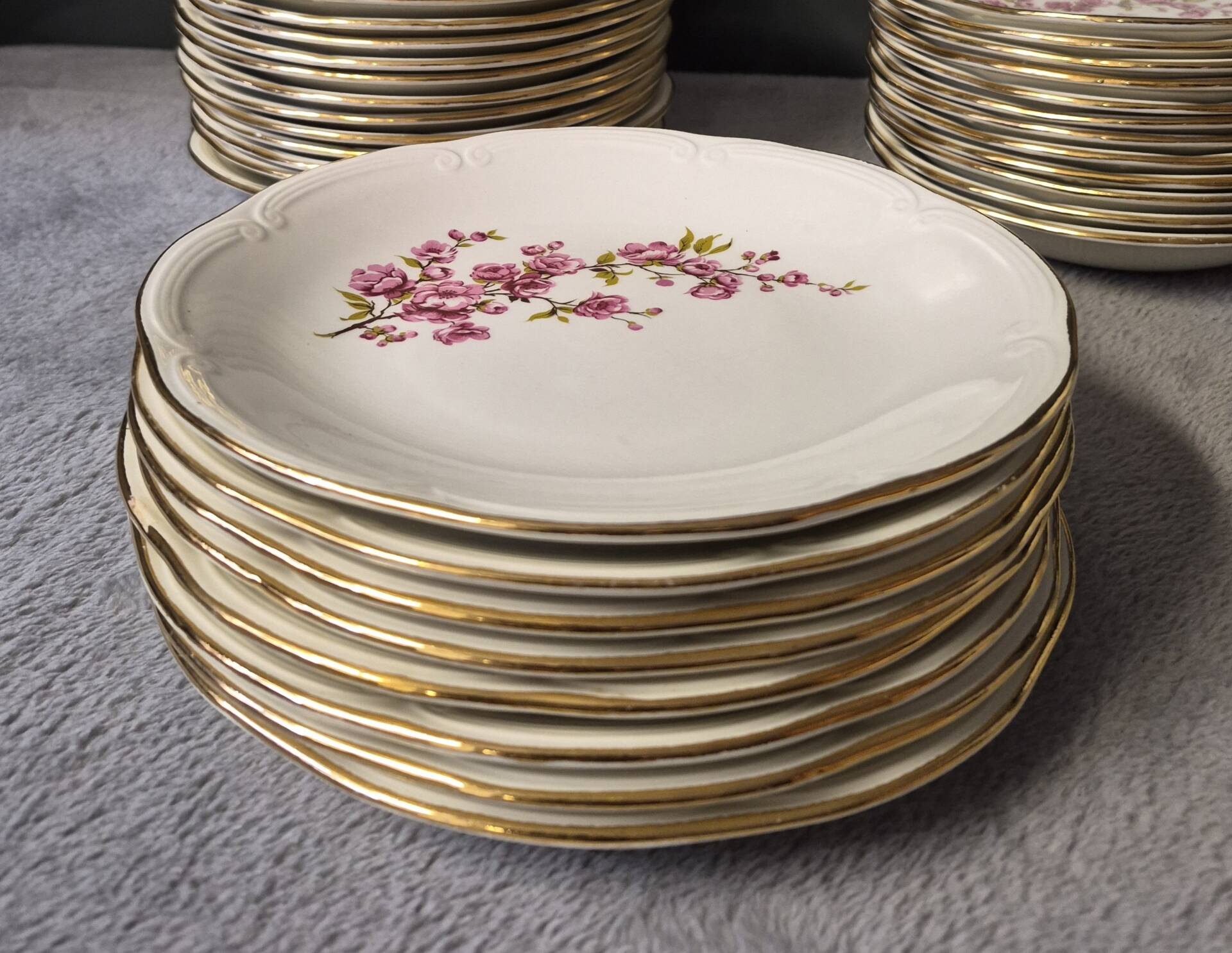 Gien France Peach Blossom dinnerware set