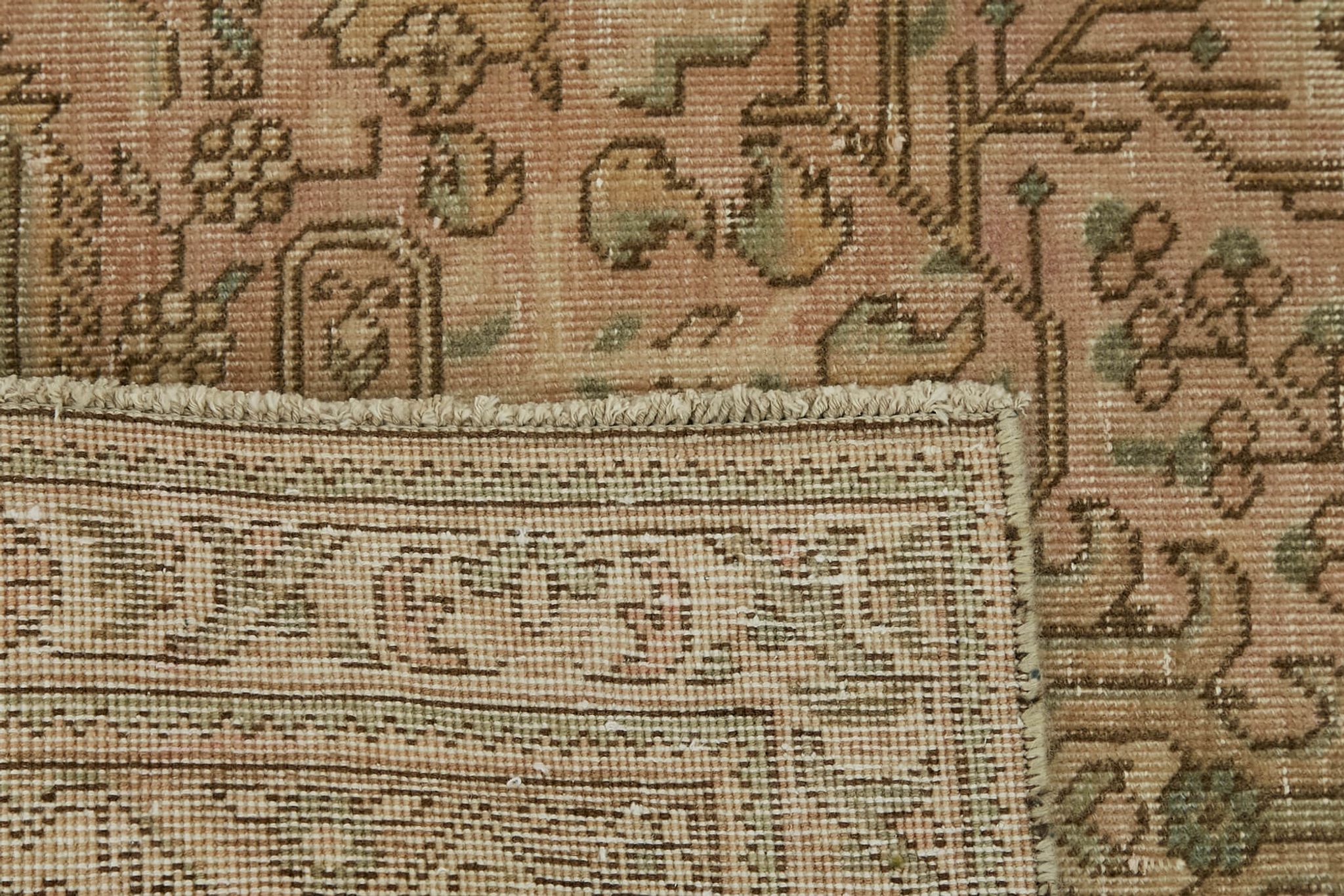 Hand-Knotted Persian One of a Kind 1970s 190 cm x 289 cm Beige Wool Carpet
