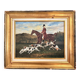 Oil Painting on Wood Panel with Golden Frame, English Hunting Dog
