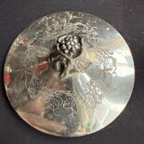 Sugar bowl/Candy bowl – Engraved crystal and silver metal