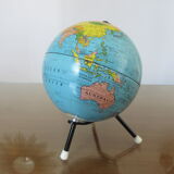 World map globe globe sheet metal tripod taride maps 60s 70s