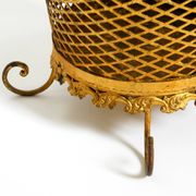 Large Mid-Century Regency umbrella stand made of gilded metal, Italy 1960s