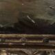 Oil on panel depicting a port from the early 20th century