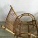 Pair of rattan and bamboo armchairs 50s/60s