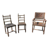 Fauteuil et chaises style Henri II