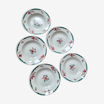 Lot n°2 of 5 soup plates FB 62