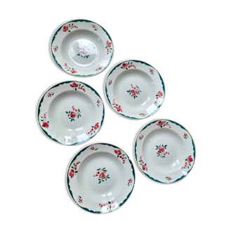 Lot n°2 of 5 soup plates FB 62