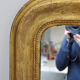 Mirror Louis Philippe gilded with gold leaf 78x105cm