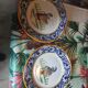 2 decorative Breton plates signed HB Quimper