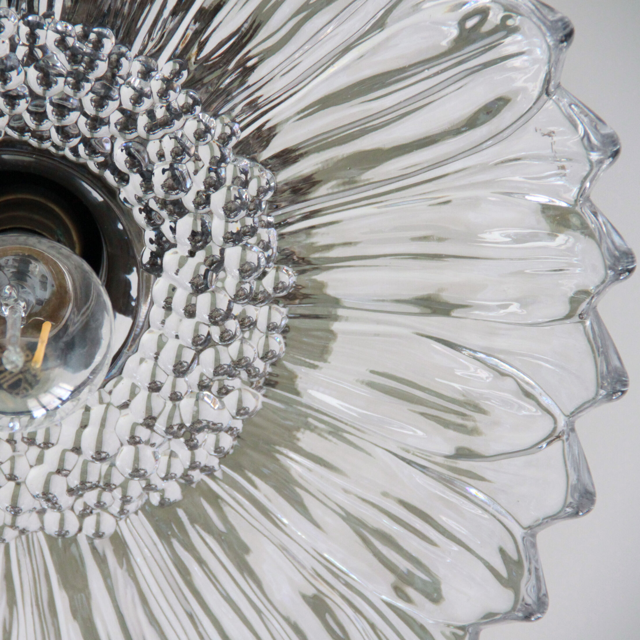 Ceiling lamp suspension crystal and bronze lamp luminaire glass flower
