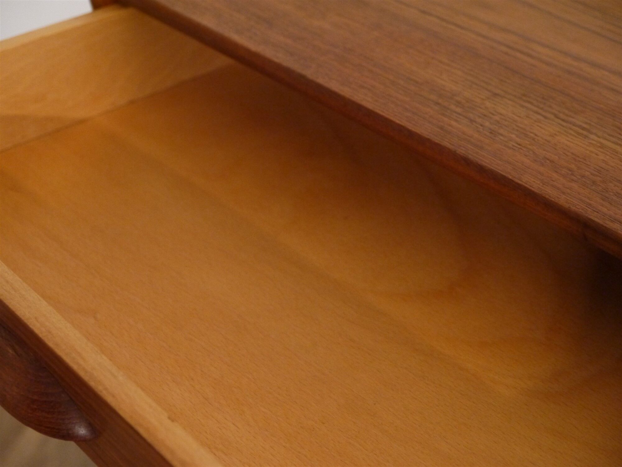 Vintage teak and rattan bedside, 1960